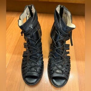 Freebird Black Strappy Women's Shoes